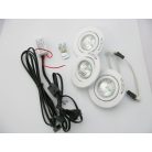 LANDLITE KIT-60-3, 3pcs MR16 20W 12V halogen lamp, rotateable design, white