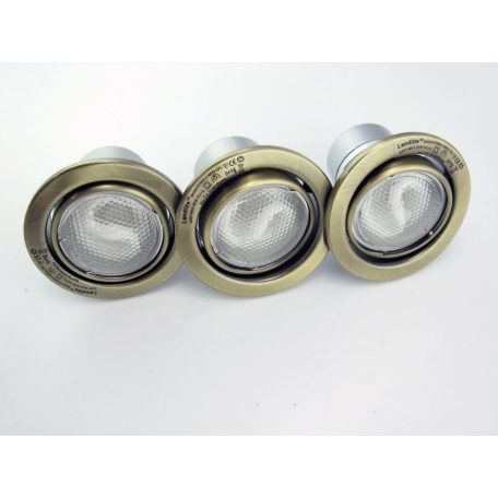 LANDLITE KIT-60A-3, 3pcs 13W GU10 230V white CFL (energy saving lamp), rotateable design, downlight KIT antiq