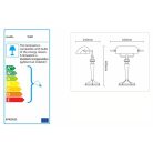 LANDLITE TL609 E27 Max 60W, desk lamp, table lamp, banker lamp, banker's Lamp - with amber colored glass shade