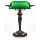 LANDLITE TL609 E27 Max 60W, desk lamp, table lamp, bank lamp, banker's Lamp - with  green glass shade