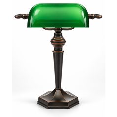   LANDLITE TL609 E27 Max 60W, desk lamp, table lamp, bank lamp, banker's Lamp - with  green glass shade