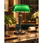 LANDLITE TL609 E27 Max 60W, desk lamp, table lamp, bank lamp, banker's Lamp - with  green glass shade