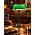 LANDLITE TL609 E27 Max 60W, desk lamp, table lamp, bank lamp, banker's Lamp - with  green glass shade
