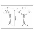 LANDLITE TL609 E27 Max 60W, desk lamp, table lamp, bank lamp, banker's Lamp - with  green glass shade