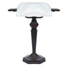 LANDLITE TL609 E27 Max 60W, desk lamp, table lamp, banker lamp, banker lamp, banker's Lamp - with frosted white glass shade
