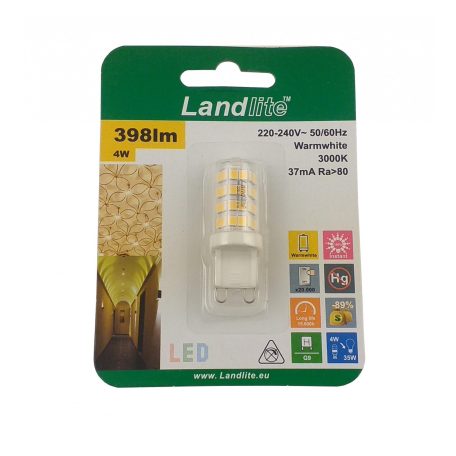 LANDLITE LED, G9, 4W, 398lm, 3000K, lamp (LED-G9-4W)
