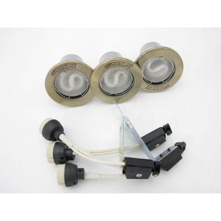 LANDLITE KIT-57-3, 3pcs 13W GU10 230V white CFL (energy saving lamp), fix design, downlight KIT (3 pcs-os KIT