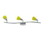 LANDLITE CLE-330A spot lamp, 3x60W, yellow shade, chrome