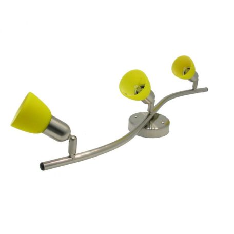 LANDLITE CLE-330A spot lamp, 3x60W, yellow shade, mat chrome