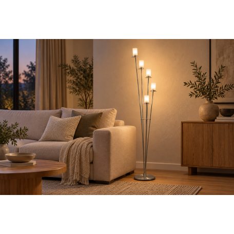 LANDLITE V2056/5F, 5x G9 Max 40W halogen bulb, with dimmer, standing lamp 