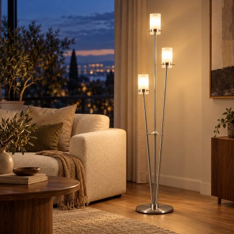 LANDLITE V2056/3F, 3x G9 Max 40W halogen bulb,  with dimmer, standing lamp