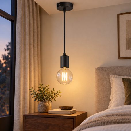 LANDLITE PL-32, E27 Max 60W, 2m cable, color: black,   Pendant Light 