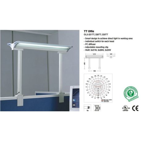 LANDLITE TT OFFIA 2X21W (OLS-221TT),  Office Lamp