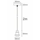LANDLITE PL-M-046, E27 Max 60W, 2m cable, color: black,   Pendant Light 