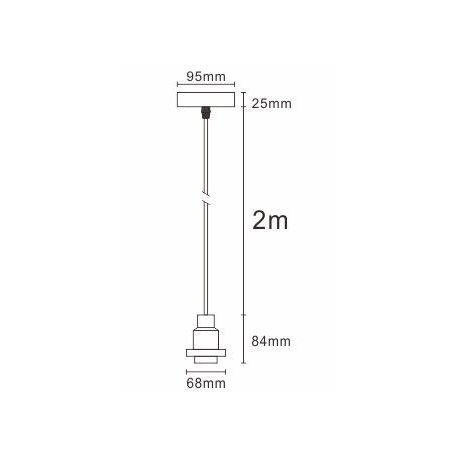 LANDLITE PL-M-046, E27 Max 60W, 2m cable, color: black,   Pendant Light 