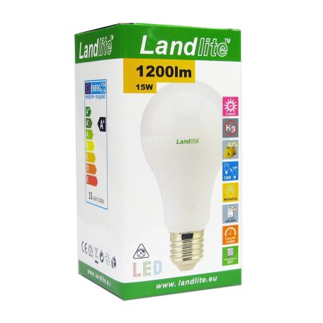 LANDLITE LED, E27, 15W, A60, 1200lm, 4000K, pear shaped bulb (LED-A60-15W/SXW)