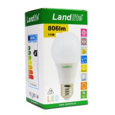  LANDLITE LED, E27, 11W, A60, 806lm, 3000K, pear shaped bulb (LED-A60-11W/SXW)