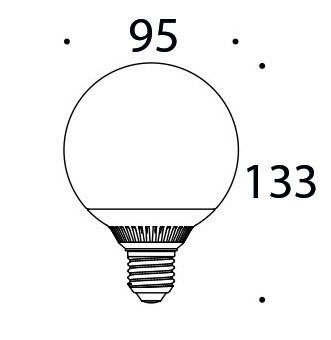 9W, globe LED, E27, bulb (LE 600lm, 3000K, G95, big LANDLITE