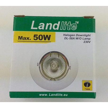 LANDLITE DL-58A, 1x max 50W (a variety of light bulbs can be used), rotateable design, chrome,  downlight