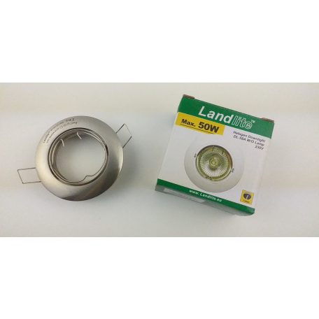 LANDLITE DL-58A, 1x max 50W (a variety of light bulbs can be used), rotateable design,  mat chrome, downlight