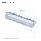 LANDLITE T8 tube, small size, CLF/1-36  (1X36W) T8, IP65, Waterproof lamp with electronic ballast