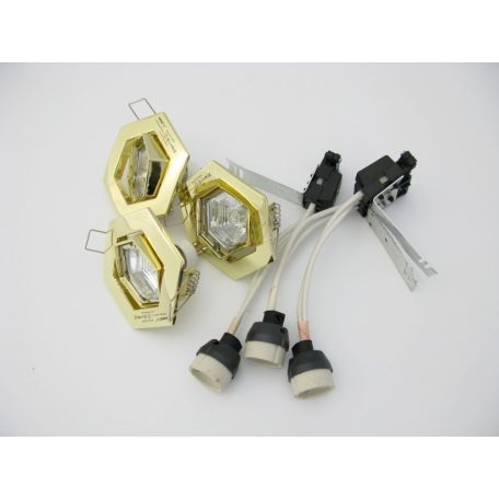 LANDLITE KIT-82-3, HEXAEDER 3pcs 50W GU10 230V halogen lamp, rotateable design, downlight KIT (3 pcs halogen 