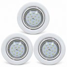 LANDLITE KIT-60-3, 3pcs 1,5W GU10 230V white LED lamp, rotateable design, downlight KIT (3 pcs LED KIT) white