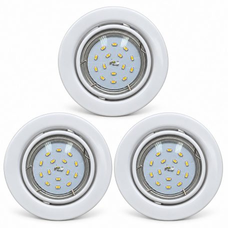 LANDLITE KIT-60-3, 3pcs 1,5W GU10 230V white LED lamp, rotateable design, downlight KIT (3 pcs LED KIT) white