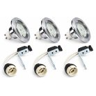 LANDLITE KIT-60-3, 3pcs 1,5W GU10 230V white LED lamp, rotateable design, downlight KIT (3 pcs LED KIT) chrom