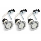 LANDLITE KIT-60-3, 3pcs 1,5W GU10 230V white LED lamp, rotateable design, downlight KIT (3 pcs LED KIT) chrom