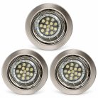 LANDLITE KIT-60-3, 3pcs 1,5W GU10 230V white LED lamp, rotateable design, downlight KIT (3 pcs LED KIT) chrom