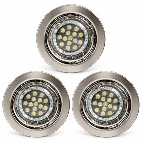 LANDLITE KIT-60-3, 3pcs 1,5W GU10 230V white LED lamp, rotateable design, downlight KIT (3 pcs LED KIT) chrom
