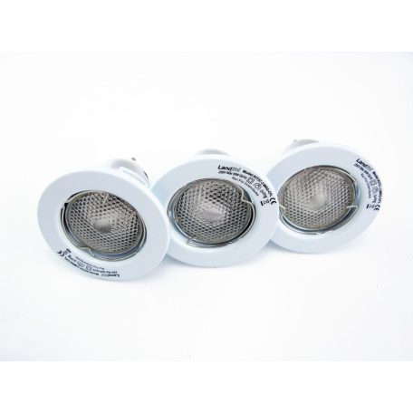 LANDLITE KIT-57-3, 3pcs 7W GU10 230V white CFL (energy saving lamp), fix design, downlight KIT (3 pcs-os KIT)