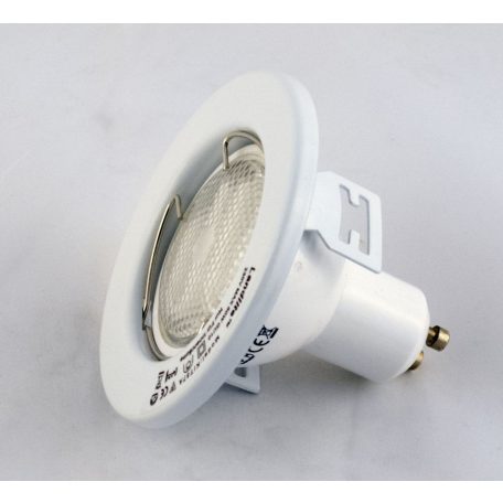 LANDLITE KIT-57-3, 3pcs 7W GU10 230V white CFL (energy saving lamp), fix design, downlight KIT (3 pcs-os KIT)