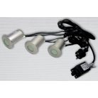 LANDLITE LED-GR91-3, 3x0,4W, 3pcs SET, transformer, metallic colors: gray, IP68, recessed LED ground lamp, co