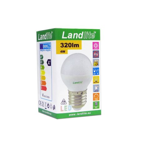 LANDLITE LED, E27, 4W, G45, 320lm, 3000K, mini globe bulb (LED-G45-4W/SXW)