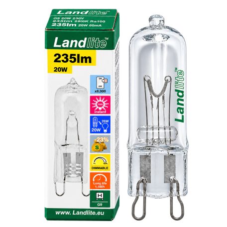LANDLITE G9-20W 230V, Halogen Lamp