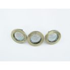 LANDLITE KIT-57-3, 3pcs 1,5W GU10 230V white LED lamp, fix design, downlight KIT (3 pcs LED KIT) antique bron