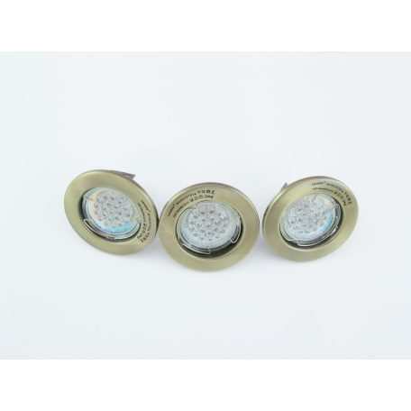 LANDLITE KIT-57-3, 3pcs 1,5W GU10 230V white LED lamp, fix design, downlight KIT (3 pcs LED KIT) antique bron