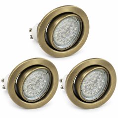   LANDLITE KIT-60-3, 3pcs 1,5W GU10 230V white LED lamp, rotateable design, downlight KIT (3 pcs LED KIT) antiq