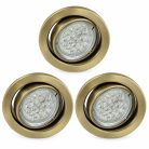 LANDLITE KIT-60-3, 3pcs 1,5W GU10 230V white LED lamp, rotateable design, downlight KIT (3 pcs LED KIT) antiq