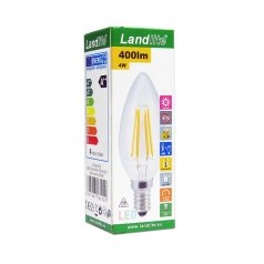 LANDLITE LED-C35-4W/FLT E14 2700K, filament LED Lamp
