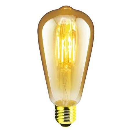  LANDLITE LED filament, E27, 7.3W, 710lm, 1700K, (RUB-ST64-7.3W/FLT), dimmable, golden, vintage, edison, dekoratív LED izzó, LED fényforrás, LED lámpa