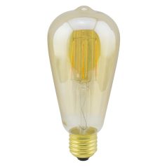    LANDLITE LED filament, E27, 7.3W, 710lm, 1700K, (RUB-ST64-7.3W/FLT), dimmable, golden, vintage, edison, dekoratív LED izzó, LED fényforrás, LED lámpa