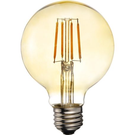  LANDLITE LED filament, E27, 7.3W, G95, 710lm, 1700K, (RUB-G95-4W/FLT), dimmable, golden, vintage, edison, dekoratív LED izzó, LED fényforrás, LED lámpa