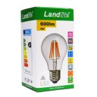 LANDLITE LED filament, E27, 6W, A60, 600lm, 2700K, pear shaped bulb (LED-A60-6W/FLT)