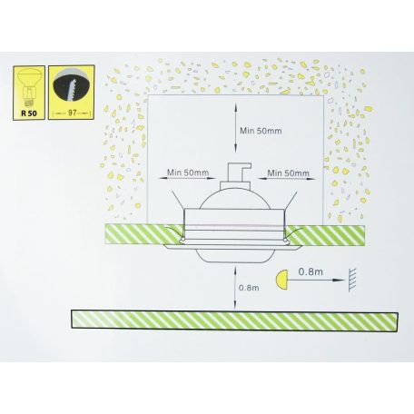LANDLITE DL-710, 1X230V R50 E14 max 40W, rotateable design, single downlight lamp, brass