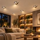 LANDLITE DL-720, 1X230V R63 E27 max 60W, tilt, single downlight lamp, chrome
