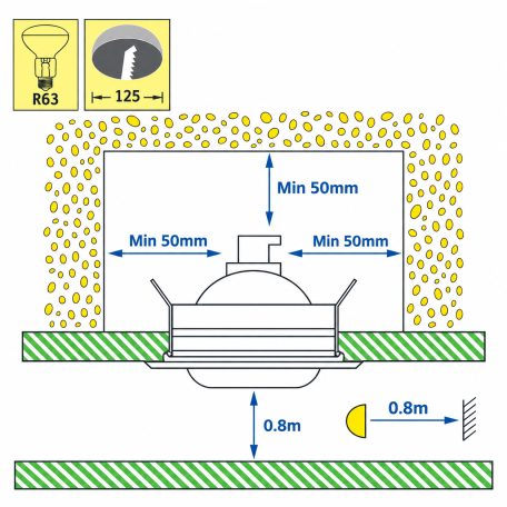 LANDLITE DL-720, 1X230V R63 E27 max 60W, tilt, single downlight lamp, chrome