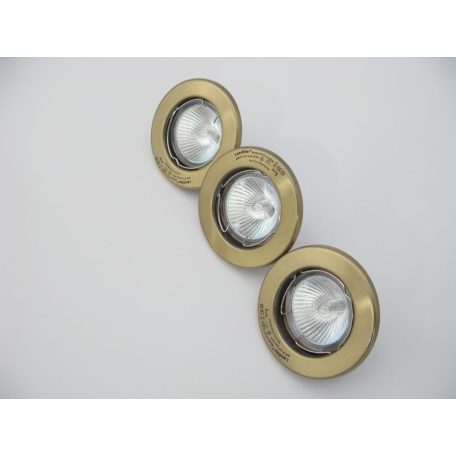 LANDLITE KIT-57-3, 3pcs MR16 20W 12V halogen lamp, fix design, downlight KIT (3 pcs halogen KIT), antique bro